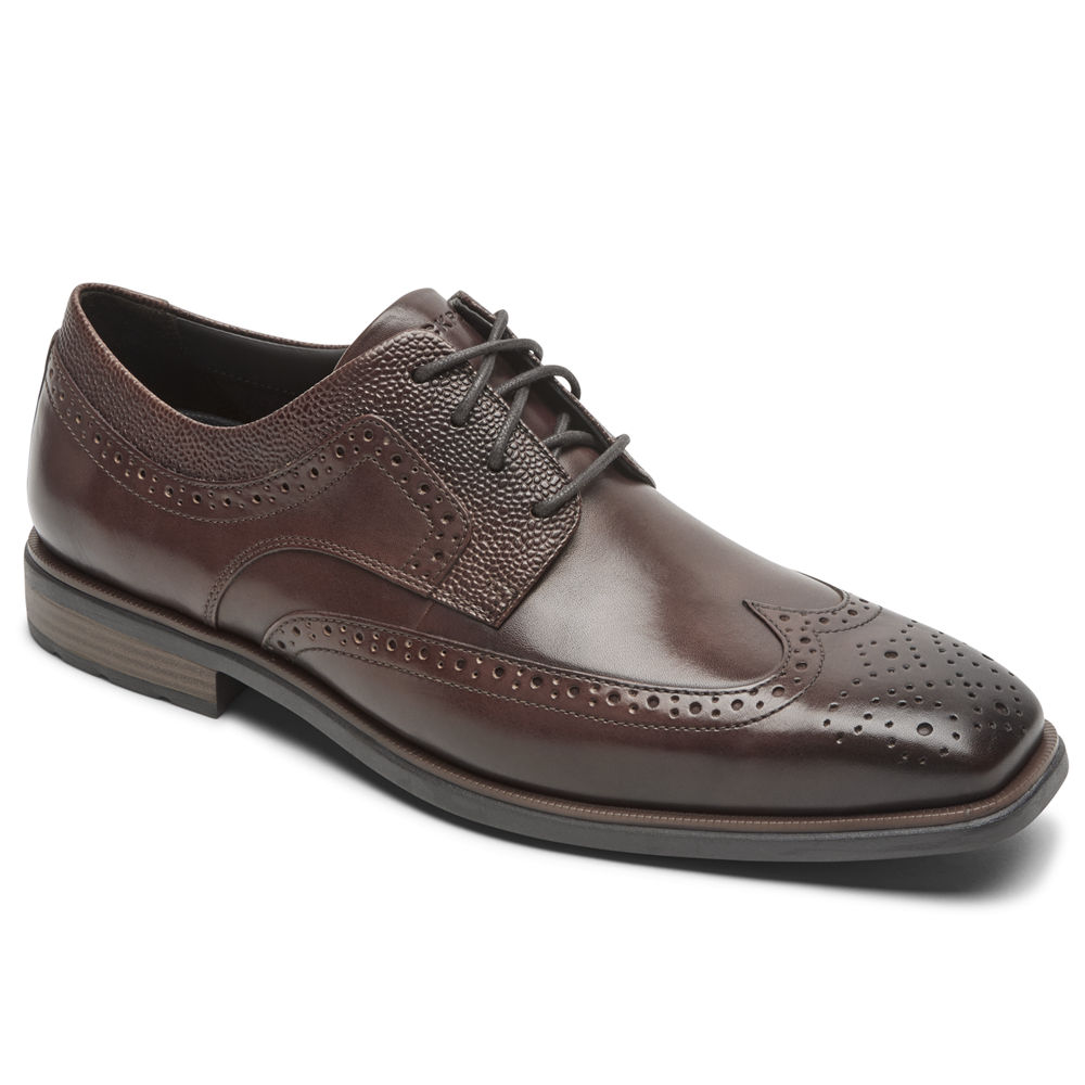 Zapatos Con Cordones Rockport Hombre Mexico - Farrow Wingtip Marrom - KOAFC2657